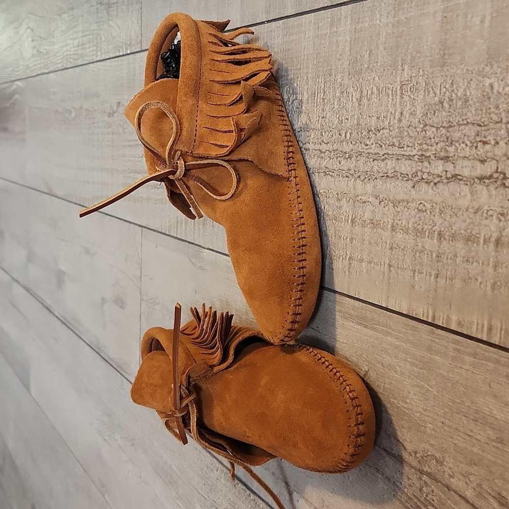 Minnetonka soleless ankle booties